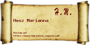 Hesz Marianna névjegykártya